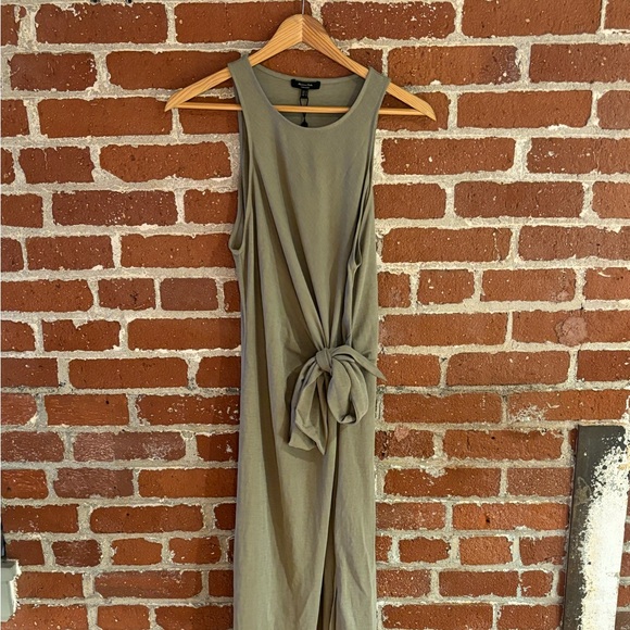 Sage Tie Front Wrap Sheath Dress - Picture 1 of 4